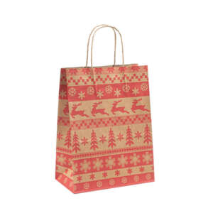 Xmas kraft paper gift bag for presents cookies candies and parties view 1