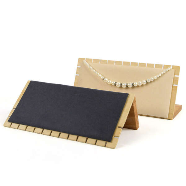 Wholesale necklace pendant display plate with wood finish