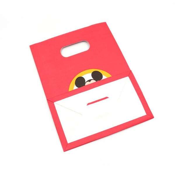 strong SOS bread kraft paper bag with die cut handle - retail display view