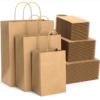 wholesale brown takeaway paper bag with printed logo view 3