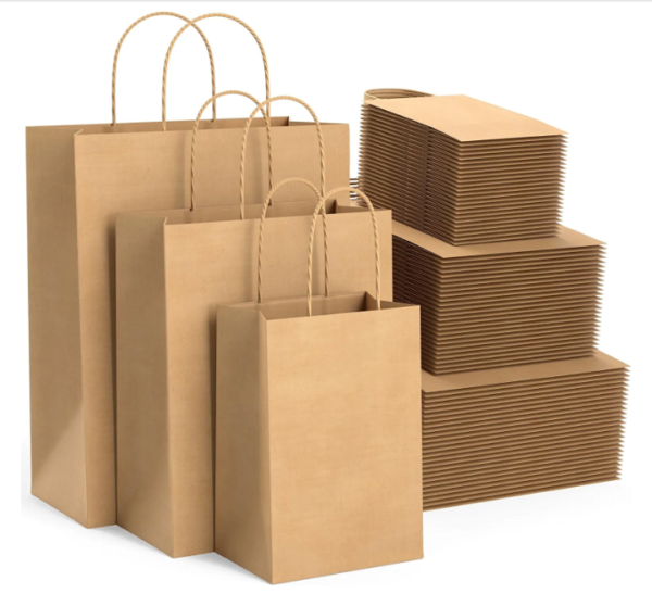 wholesale brown takeaway paper bag with printed logo view 3