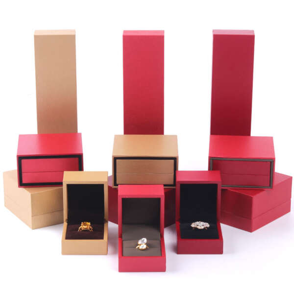 custom cardboard jewelry storage box for bracelet necklace ring view 1