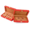 orange microfiber leather jewelry storage box for stud bracelet ring view 3
