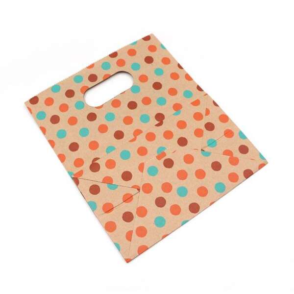strong SOS bread kraft paper bag with die cut handle - print detail view