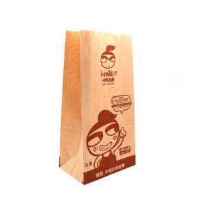 kraft paper pet food bag with custom logo print - front view