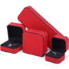 high-end custom logo leather jewelry box for necklace earrings - detail view