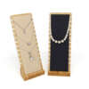 solid wood 12 position pendant necklace hanging chain display plate - front view