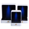 white LED square jewelry packaging box for necklace ring view 5