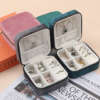 square portable zipper jewelry storage box for earrings necklace pendant - front view
