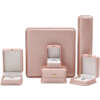 rose gold crown leather jewelry box for bracelet pendant necklace ring - front view