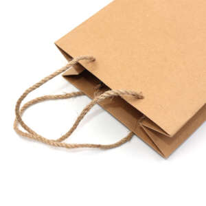 craft paper or art paper wine packing gift paper bag with handle with logo printing detail