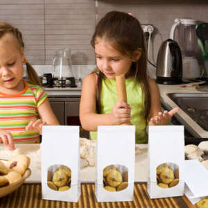 brown kraft paper brown kraft biscuit cookie bag with logo printing detail