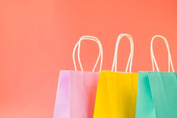 reusable eco kraft paper bag for food storage shopping view 2