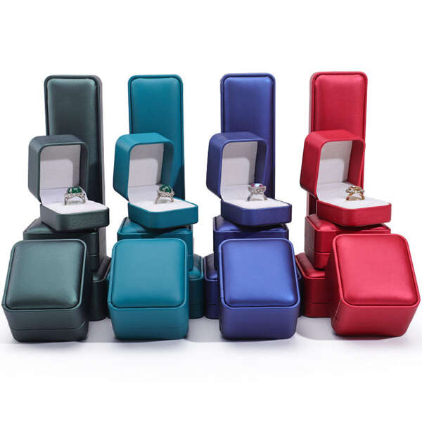 PU leather jewelry organizer box for bracelet necklace earrings ring - detail view