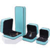 cyan leather custom logo jewelry box for necklace earrings - retail display