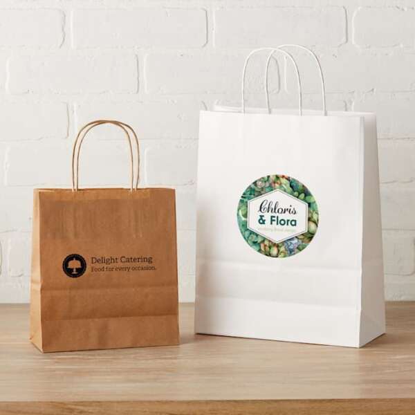luxury clothing shoes paper shopping bag showing OEM logo printing, luxury design support and reinforced handles