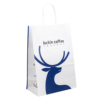 wholesale retail carrier paper bag for restaurant and shopping packaging - side gusset view