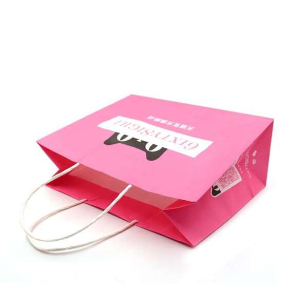 brown kraft gift shopping paper bag with logo print view 5
