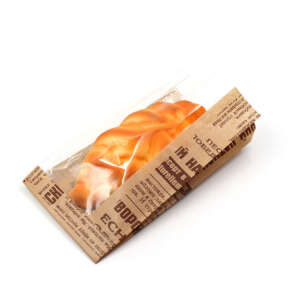 Custom kraft bread paper bag with clear window for bread, bakery counters, food display and retail bread packaging