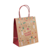 rope flat handle brown paper shopping bag showing rope or flat handles, custom printed logos and mixed size production