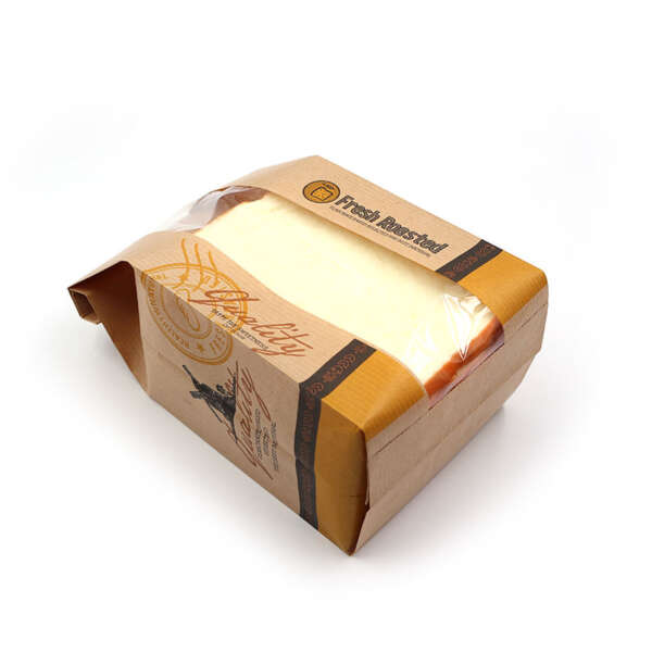 Printed kraft baguette bakery bread paper bag for branded paper packaging