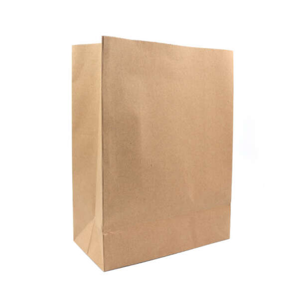 Custom food grade brown kraft SOS bag for food service, bakery, snacks, takeaway and recyclable packaging