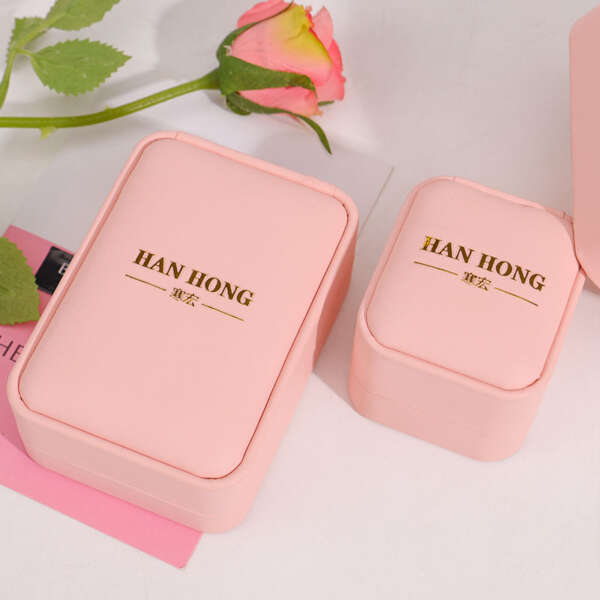 square leather jewelry box for earrings necklace ring - product presentation