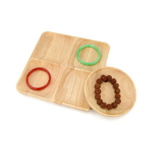 solid wood square round empty display tray for ring bracelet pendant view 2