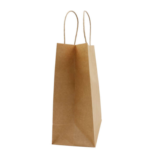 custom logo recycled brown kraft fast food takeaway paper bag image 6