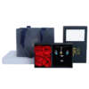 Christmas rose soap flower pendant jewelry gift box with tote bag - front view