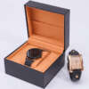 flip open PU leather watch travel case with custom logo - front view