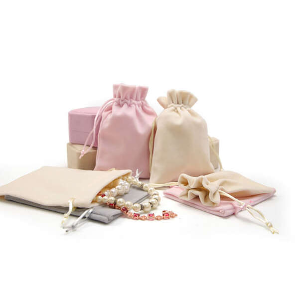 custom logo drawstring flannel jewelry gift pouch - gift packaging