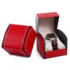 solid color PU leather flip watch box for mechanical watch travel case - retail display