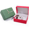 PU leather wooden travel watch gift box with custom logo display - product presentation