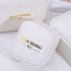white leather travel jewelry storage box for necklace earrings studs ring - product presentation