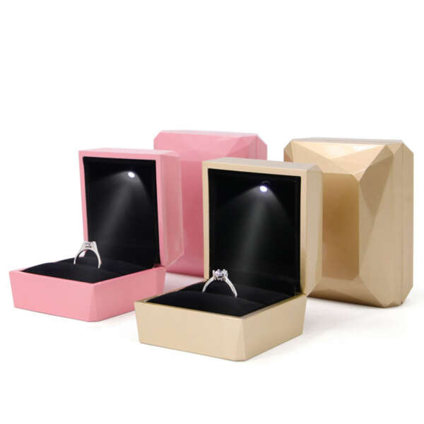custom logo LED light ring jewelry storage box view 3