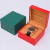 flip open PU leather watch travel case with custom logo - detail view