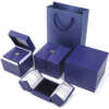 luxury leather double door ring jewelry storage box - detail view
