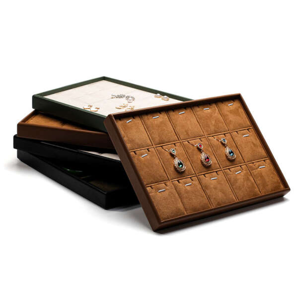 Bulk round edge jewelry trays prepared for export
