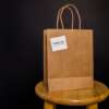 white purple takeaway paper bag with printed logo view 6