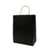 black kraft luxury shopping paper bag with flexo printed logo view 2