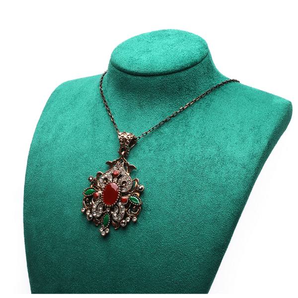 Metal leather necklace display stand for retail showcase