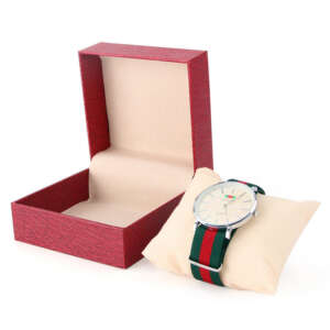luxury lychee texture watch jewelry paper packaging box - front view