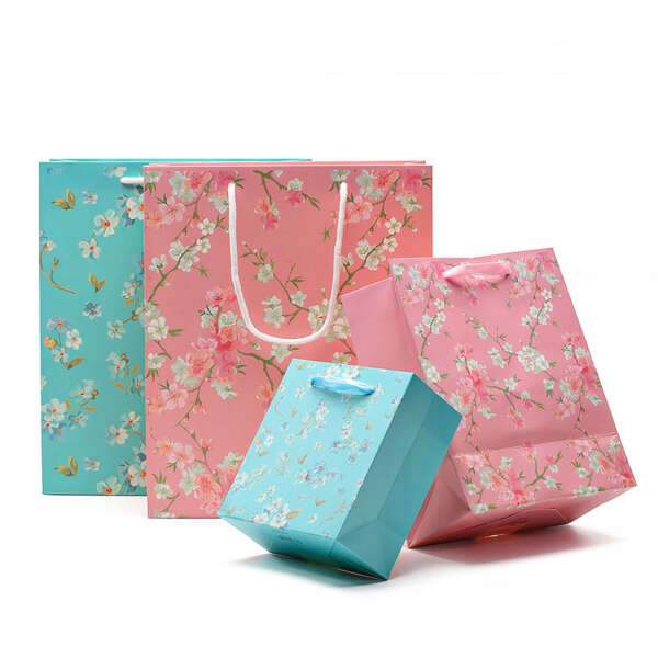 custom logo mini jewelry gift shopping bag with rope handle - gift packaging
