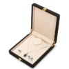 rounded corner microfiber leather jewelry box for pearl necklace ring view 2