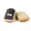 dark solid wood beveled stud earring display base view 1