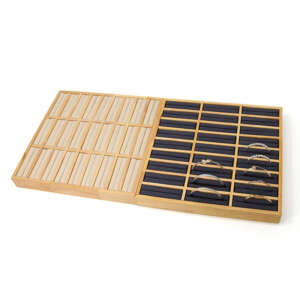 solid wood 27 bracelet display plate for jewelry props view 2