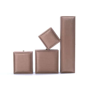 gold leather wedding jewelry box for ring necklace bracelet view 1