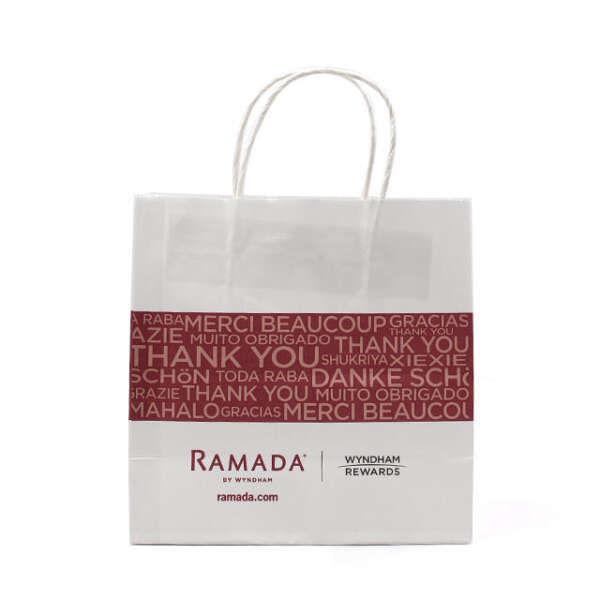Wholesale natural kraft twisted handle carrier bag for custom paper packaging orders
