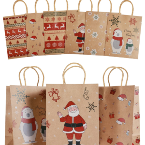 personalized Christmas color paper carry bag for retail gifts view 1